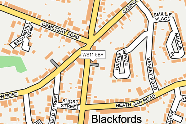 WS11 5BH map - OS OpenMap – Local (Ordnance Survey)