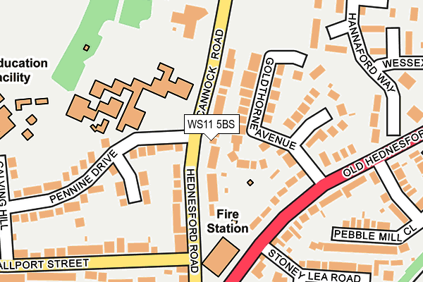 WS11 5BS map - OS OpenMap – Local (Ordnance Survey)