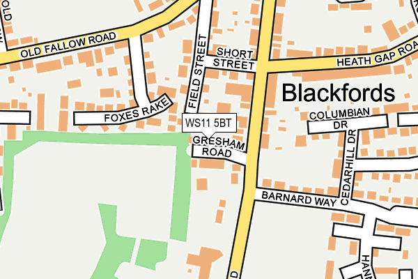 WS11 5BT map - OS OpenMap – Local (Ordnance Survey)