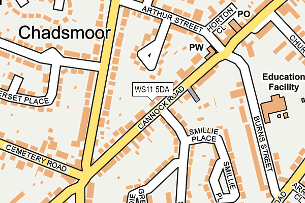 WS11 5DA map - OS OpenMap – Local (Ordnance Survey)