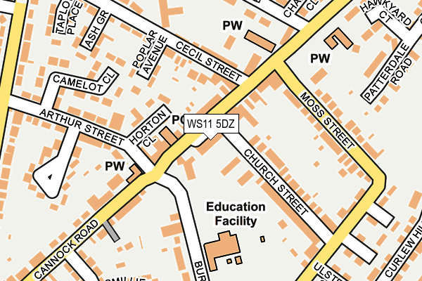 WS11 5DZ map - OS OpenMap – Local (Ordnance Survey)