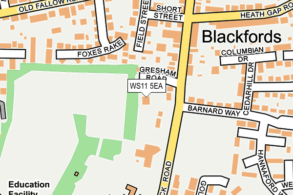 WS11 5EA map - OS OpenMap – Local (Ordnance Survey)
