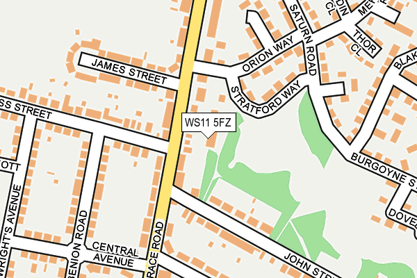 WS11 5FZ map - OS OpenMap – Local (Ordnance Survey)