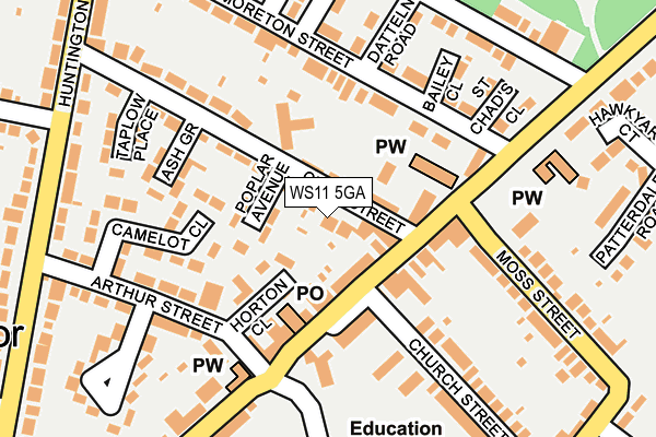 WS11 5GA map - OS OpenMap – Local (Ordnance Survey)