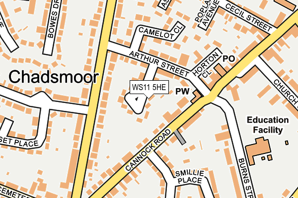 WS11 5HE map - OS OpenMap – Local (Ordnance Survey)