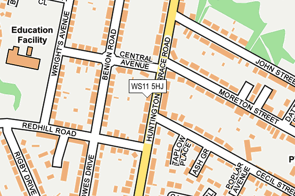 WS11 5HJ map - OS OpenMap – Local (Ordnance Survey)