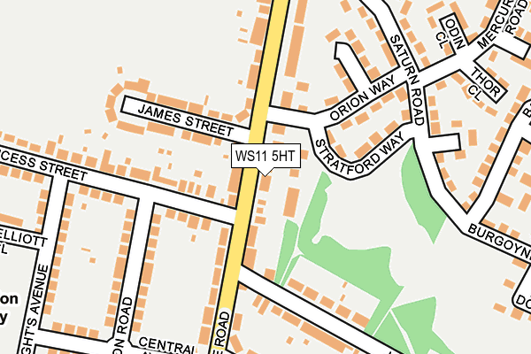 WS11 5HT map - OS OpenMap – Local (Ordnance Survey)
