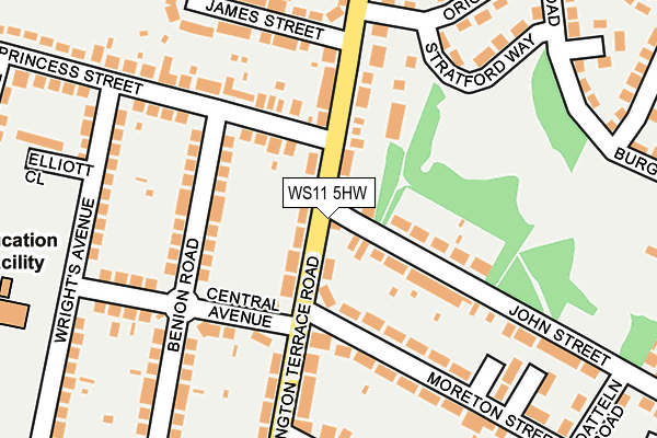 WS11 5HW map - OS OpenMap – Local (Ordnance Survey)