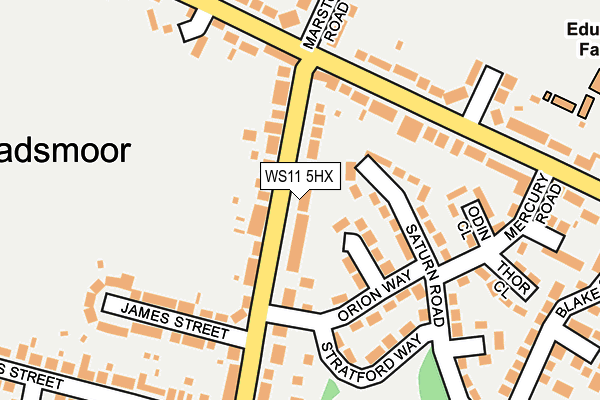 WS11 5HX map - OS OpenMap – Local (Ordnance Survey)