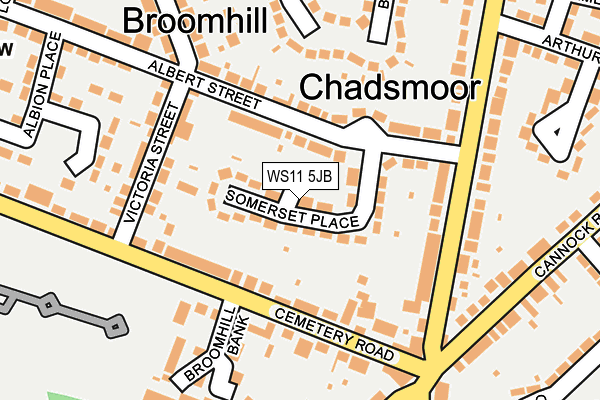 WS11 5JB map - OS OpenMap – Local (Ordnance Survey)