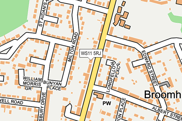 WS11 5RJ map - OS OpenMap – Local (Ordnance Survey)