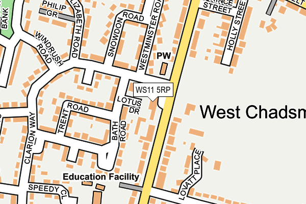 WS11 5RP map - OS OpenMap – Local (Ordnance Survey)