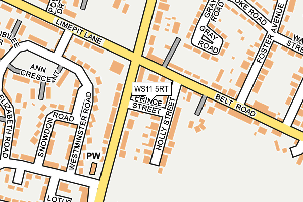 WS11 5RT map - OS OpenMap – Local (Ordnance Survey)