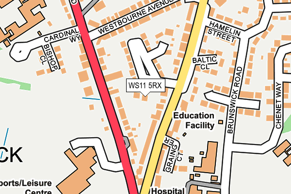 WS11 5RX map - OS OpenMap – Local (Ordnance Survey)