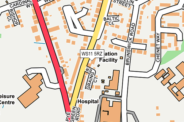 WS11 5RZ map - OS OpenMap – Local (Ordnance Survey)