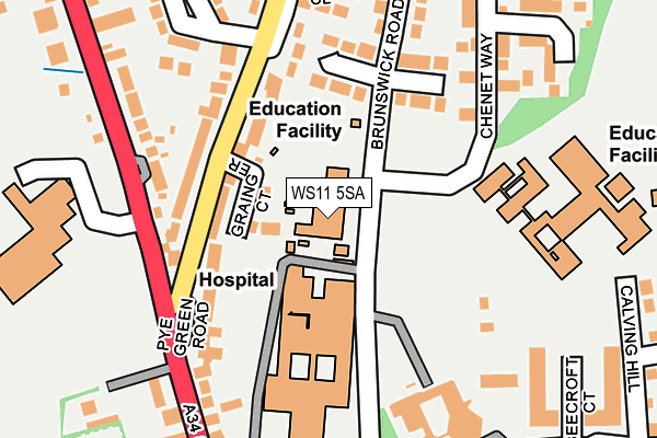 WS11 5SA map - OS OpenMap – Local (Ordnance Survey)