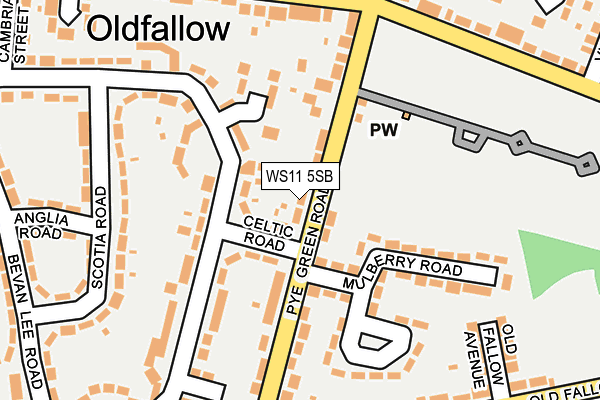 WS11 5SB map - OS OpenMap – Local (Ordnance Survey)