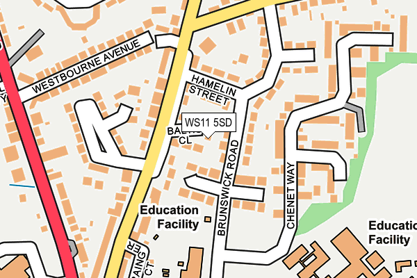 WS11 5SD map - OS OpenMap – Local (Ordnance Survey)