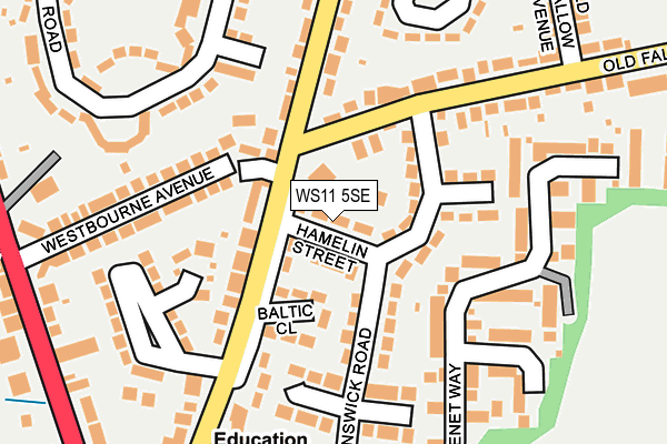 WS11 5SE map - OS OpenMap – Local (Ordnance Survey)