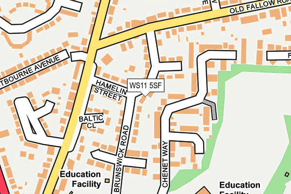 WS11 5SF map - OS OpenMap – Local (Ordnance Survey)