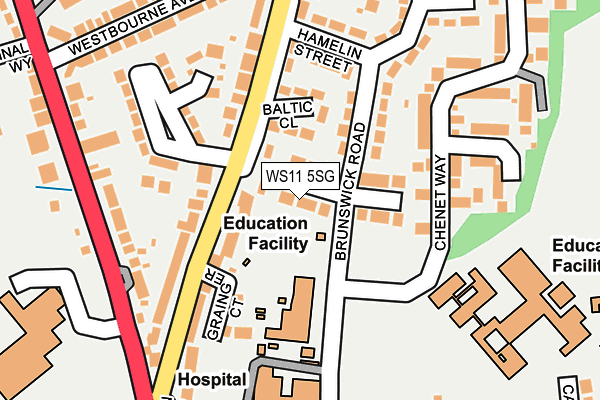 WS11 5SG map - OS OpenMap – Local (Ordnance Survey)