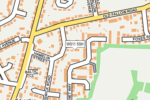 WS11 5SH map - OS OpenMap – Local (Ordnance Survey)
