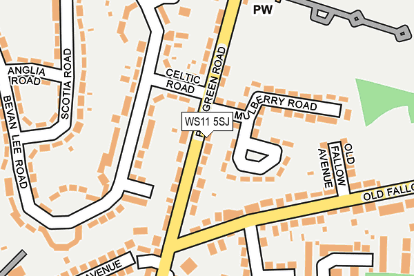 WS11 5SJ map - OS OpenMap – Local (Ordnance Survey)