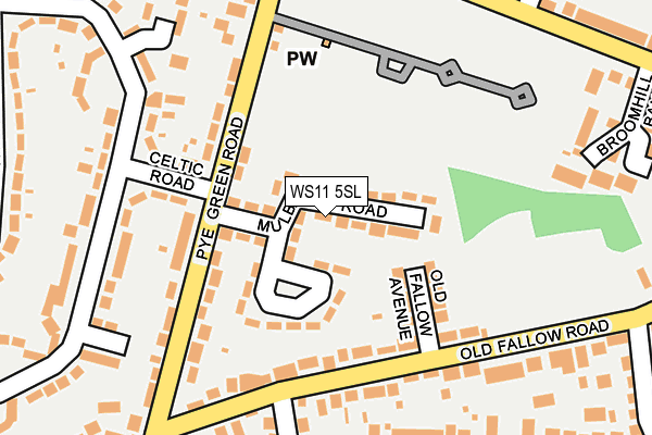 WS11 5SL map - OS OpenMap – Local (Ordnance Survey)