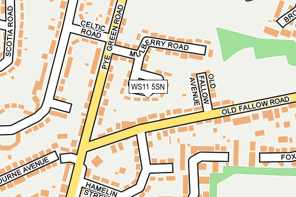 WS11 5SN map - OS OpenMap – Local (Ordnance Survey)