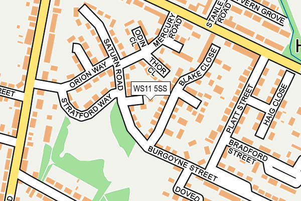 WS11 5SS map - OS OpenMap – Local (Ordnance Survey)