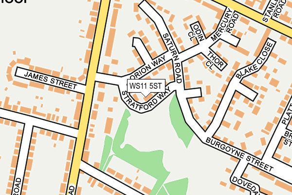 WS11 5ST map - OS OpenMap – Local (Ordnance Survey)