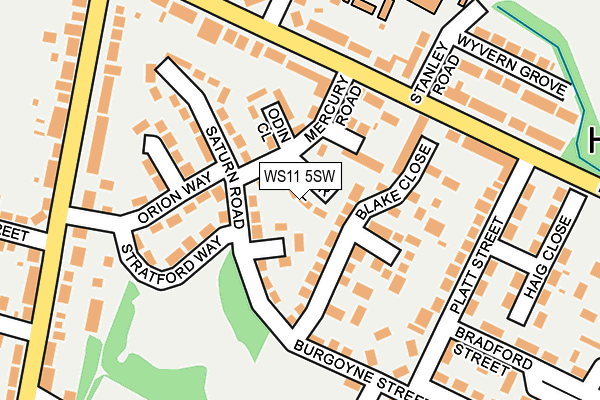 WS11 5SW map - OS OpenMap – Local (Ordnance Survey)