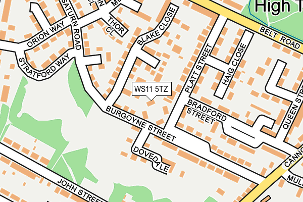 WS11 5TZ map - OS OpenMap – Local (Ordnance Survey)