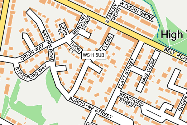 WS11 5UB map - OS OpenMap – Local (Ordnance Survey)