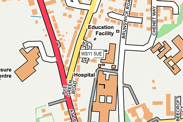 WS11 5UE map - OS OpenMap – Local (Ordnance Survey)