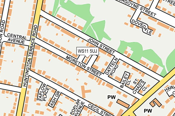 WS11 5UJ map - OS OpenMap – Local (Ordnance Survey)