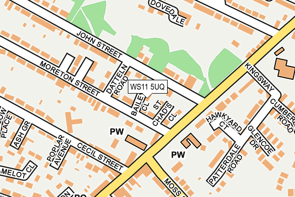 WS11 5UQ map - OS OpenMap – Local (Ordnance Survey)