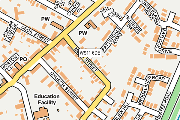WS11 6DE map - OS OpenMap – Local (Ordnance Survey)