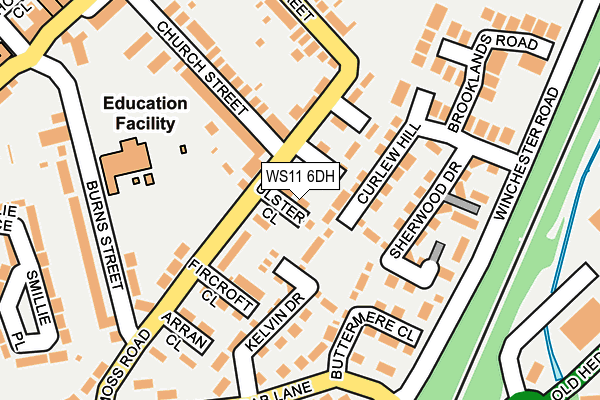 WS11 6DH map - OS OpenMap – Local (Ordnance Survey)