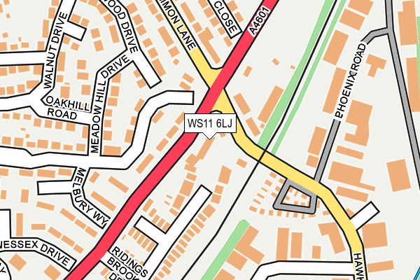WS11 6LJ map - OS OpenMap – Local (Ordnance Survey)