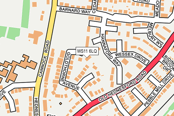 WS11 6LQ map - OS OpenMap – Local (Ordnance Survey)