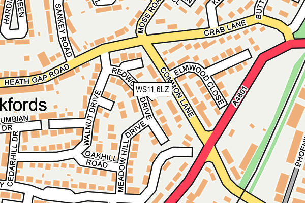 WS11 6LZ map - OS OpenMap – Local (Ordnance Survey)