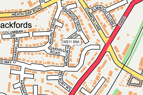 WS11 6NA map - OS OpenMap – Local (Ordnance Survey)