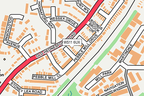 WS11 6UX map - OS OpenMap – Local (Ordnance Survey)