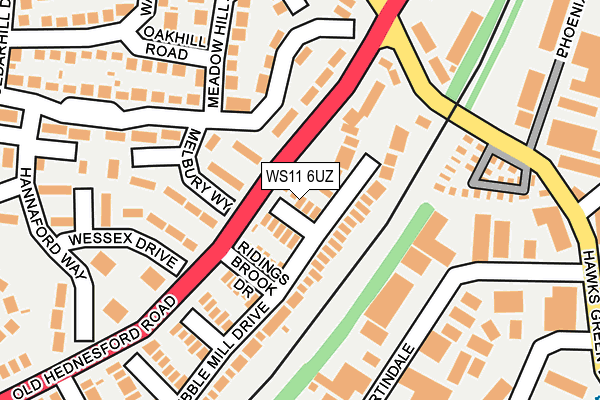 WS11 6UZ map - OS OpenMap – Local (Ordnance Survey)