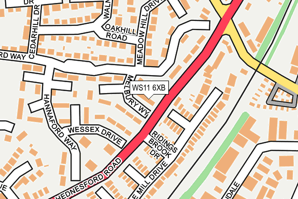 WS11 6XB map - OS OpenMap – Local (Ordnance Survey)