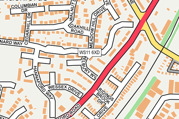 WS11 6XD map - OS OpenMap – Local (Ordnance Survey)