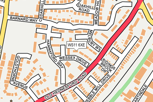 WS11 6XE map - OS OpenMap – Local (Ordnance Survey)