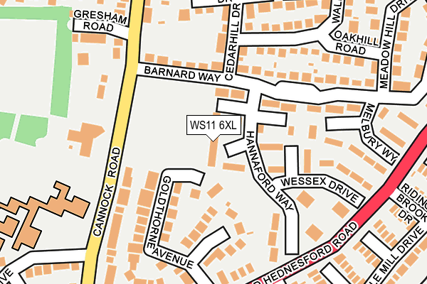 WS11 6XL map - OS OpenMap – Local (Ordnance Survey)