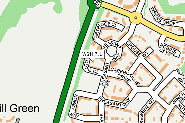 WS11 7JU map - OS OpenMap – Local (Ordnance Survey)